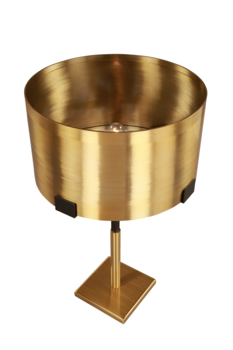 Round Brushed Brass Table Lamp | Liang & Eimil Hamilton | OROA.com