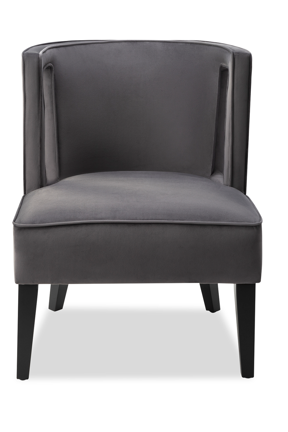 Gray Velvet Curved Back Occasional Chair | Liang and Eimil Cara | OROA