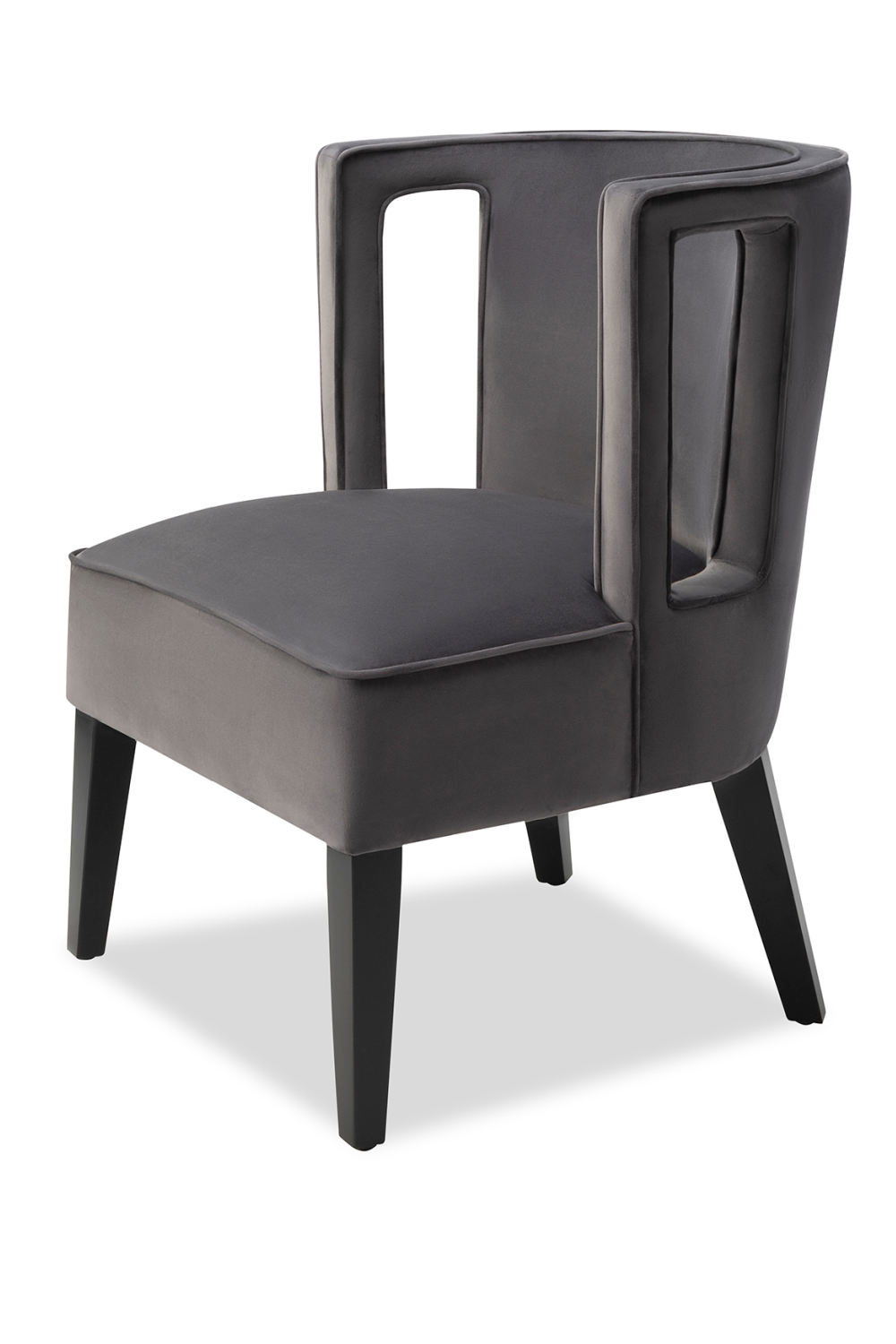 Gray Velvet Curved Back Occasional Chair | Liang and Eimil Cara | OROA