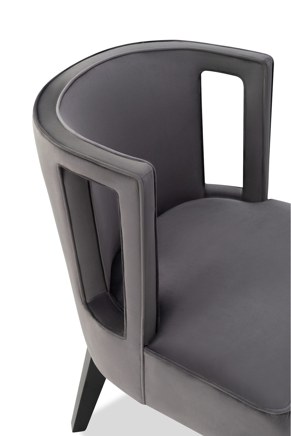 Gray Velvet Curved Back Occasional Chair | Liang and Eimil Cara | OROA