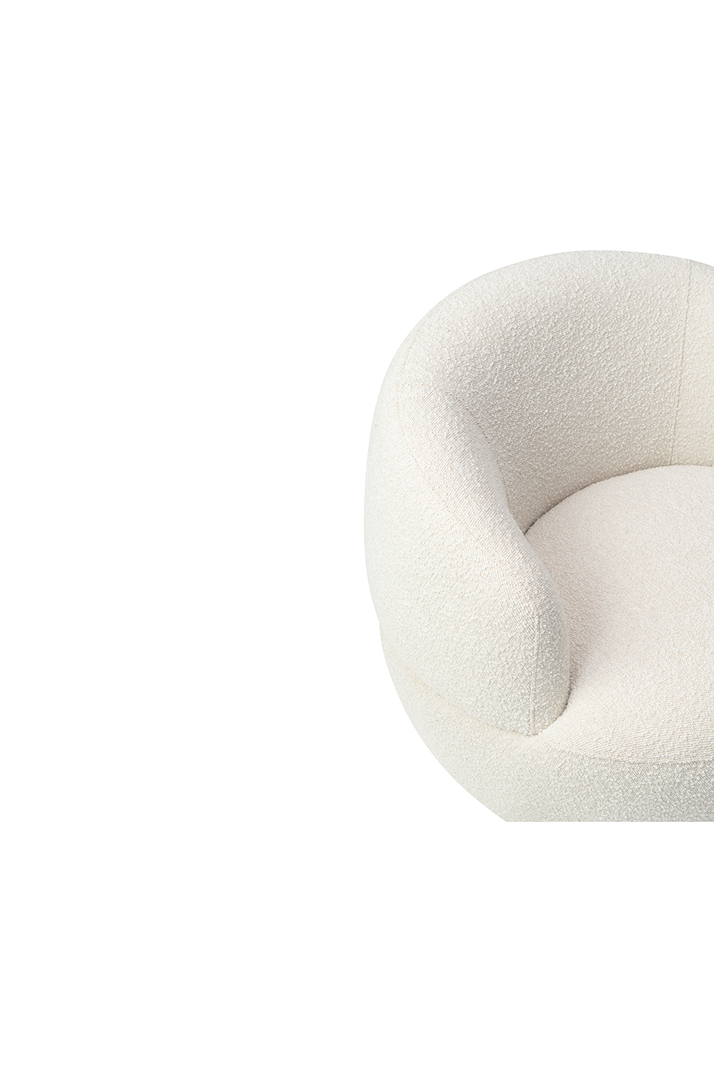 Round White Bouclé Swivel Chair | Liang & Eimil Vitale | OROA.com