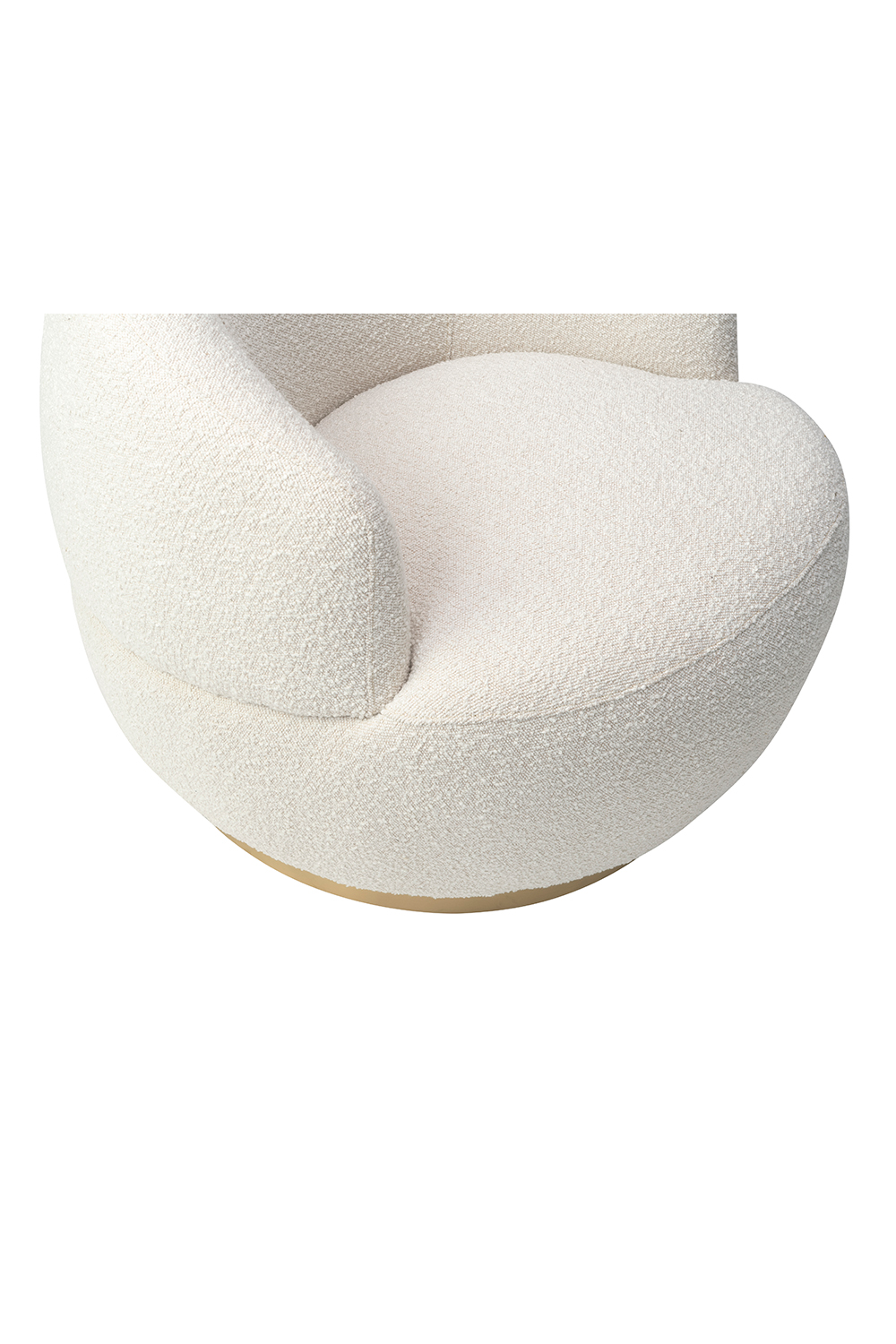 Round White Bouclé Swivel Chair | Liang & Eimil Vitale | OROA.com