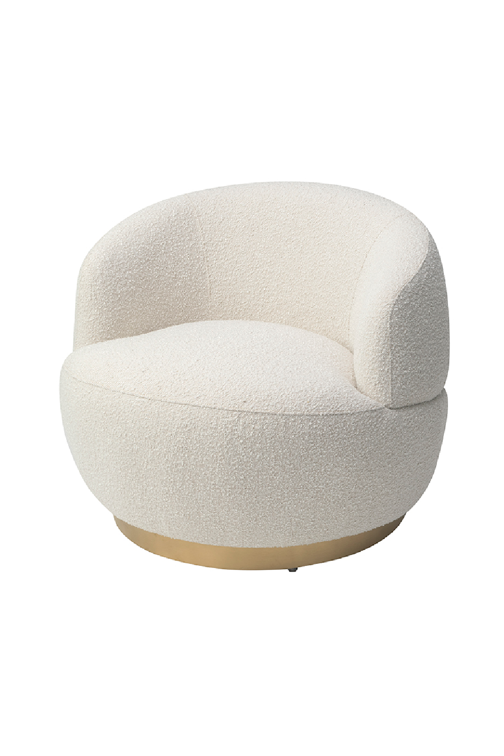 Round White Bouclé Swivel Chair | Liang & Eimil Vitale | OROA.com