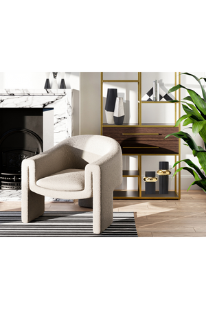 Taupe Bouclé Draped Occasional Chair | Liang & Eimil Iconic | Oroa.com