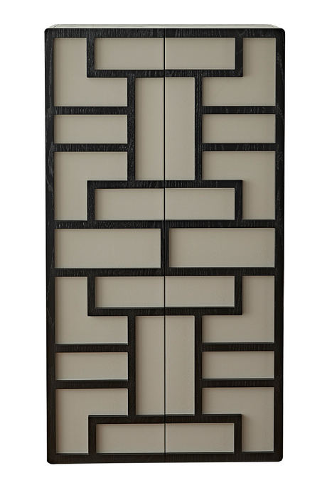 Gray Embossed Leather Cabinet | Liang & Eimil Kamako | OROA.com