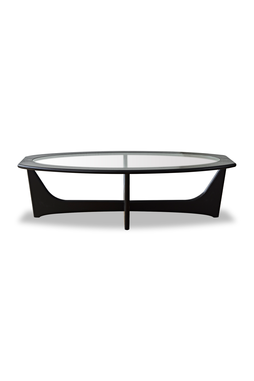 Glass Top Black Wooden Coffee Table | Liang & Eimil Sculpto | OROA.com