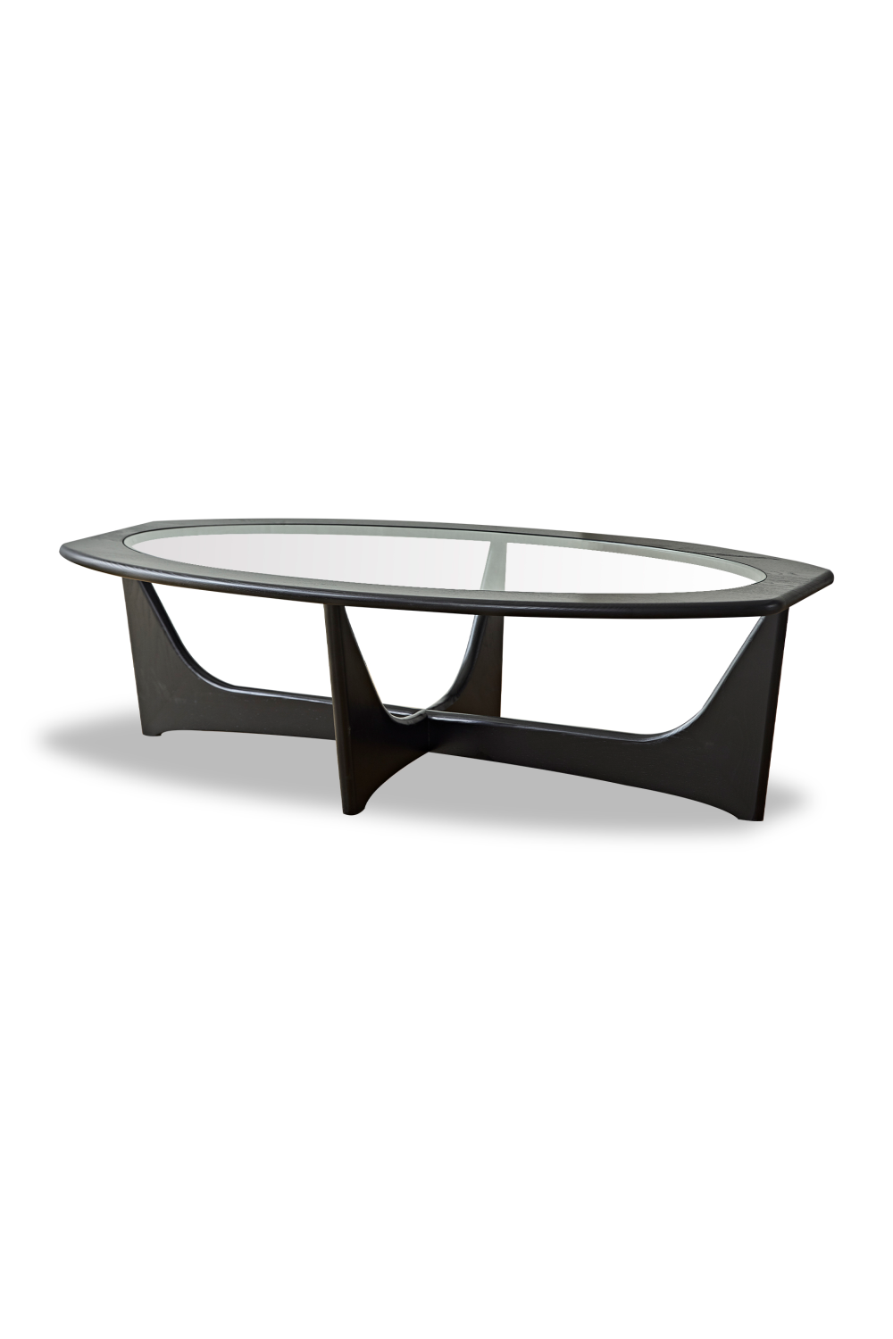 Glass Top Black Wooden Coffee Table | Liang & Eimil Sculpto | OROA.com