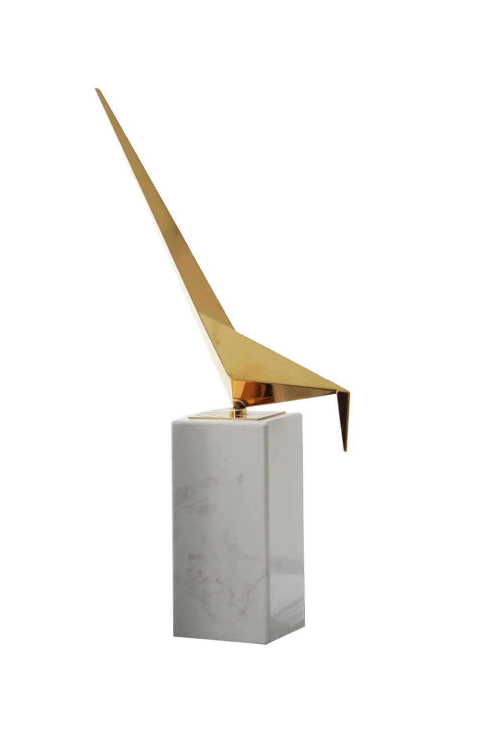 White Marble Brass Bird Sculpture (L) | Liang & Eimil Alma | OROA.com