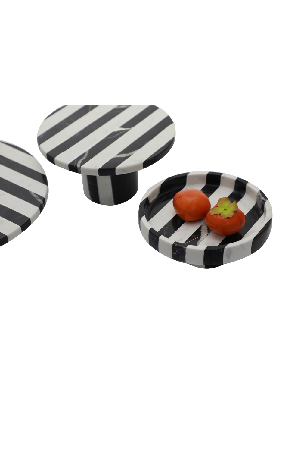 Stripes Marble Round Tray | Liang & Eimil Monochrome | Oroa.com