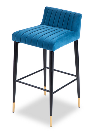 Polar Blue Velvet Barstool | Liang & Eimil Coltrane | Oroa.com
