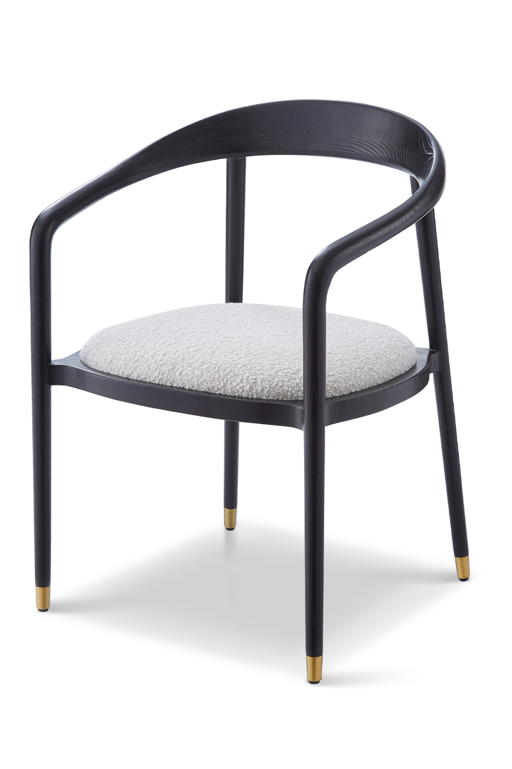 Curved Back Bouclé Sand Dining Chair | Liang & Eimil Fluid | OROA