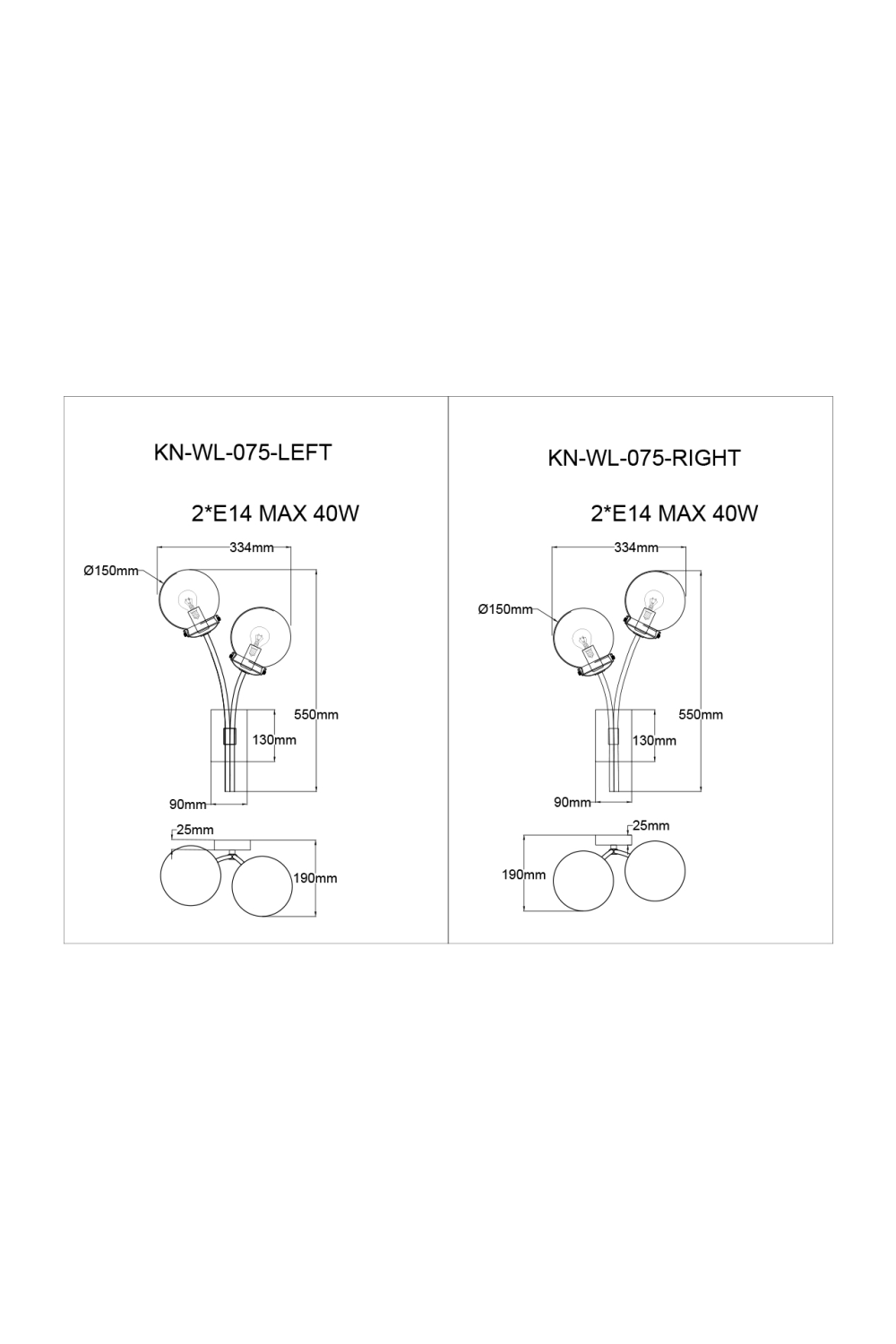 Brass White Globe Wall Lamps (2) | Liang & Eimil Opal | Oroa.com