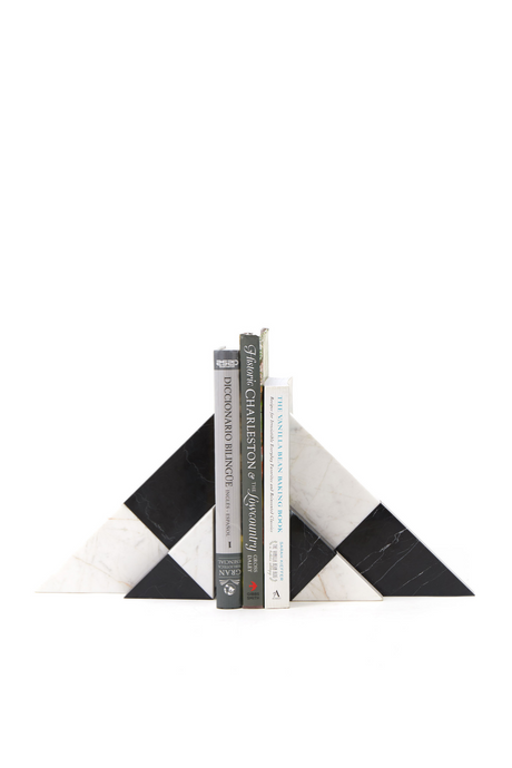 Black & White Marble Abstract Bookends | Liang & Eimil Bond | Oroa.com