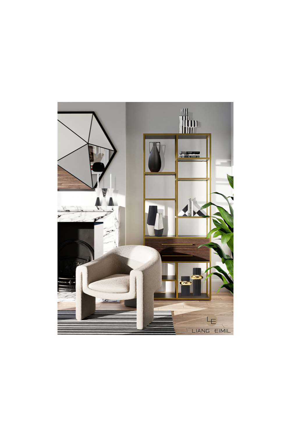 Black & White Marble Abstract Bookends | Liang & Eimil Bond | Oroa.com