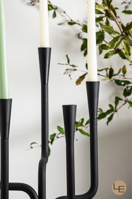 Black Steel Sculptural Candleholder | Liang & Eimil Maman | OROA.com