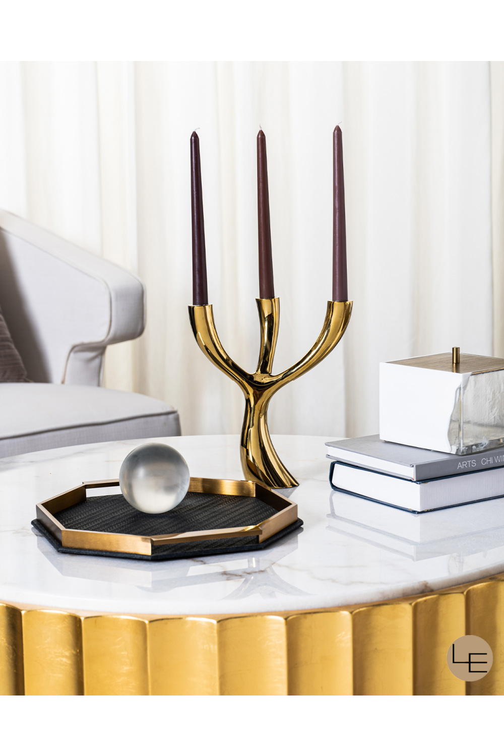 Polished Brass Candleholder | Liang & Eimil Anthem | OROA.com