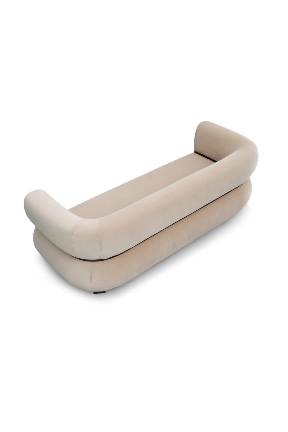 Beige Velvet Curved Sofa | Liang & Eimil Volta | Oroa.com