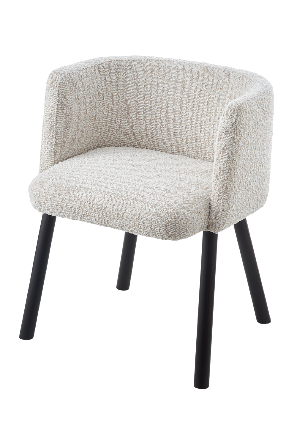 White Bouclé Contoured Dining Chair | Liang & Eimil Ethis | Oroa.com