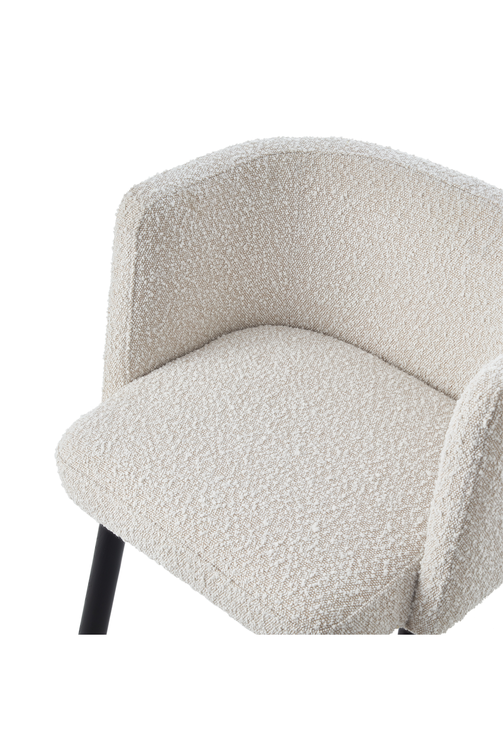 White Bouclé Contoured Dining Chair | Liang & Eimil Ethis | Oroa.com