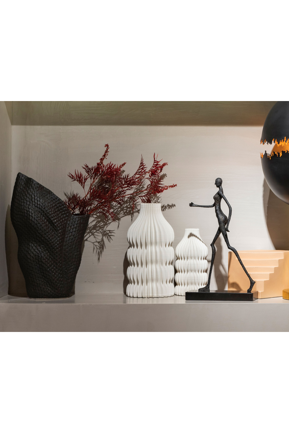 White Ceramic Fluted Vase | Liang & Eimil Iverna | Oroa.com