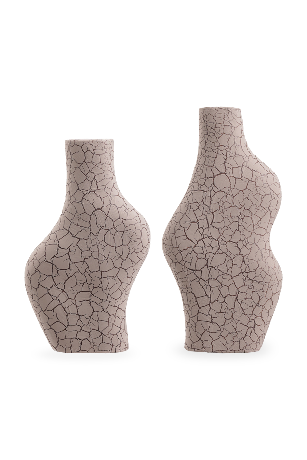 Taupe Ceramic Crackled Vase | Liang & Eimil Marni | Oroa.com