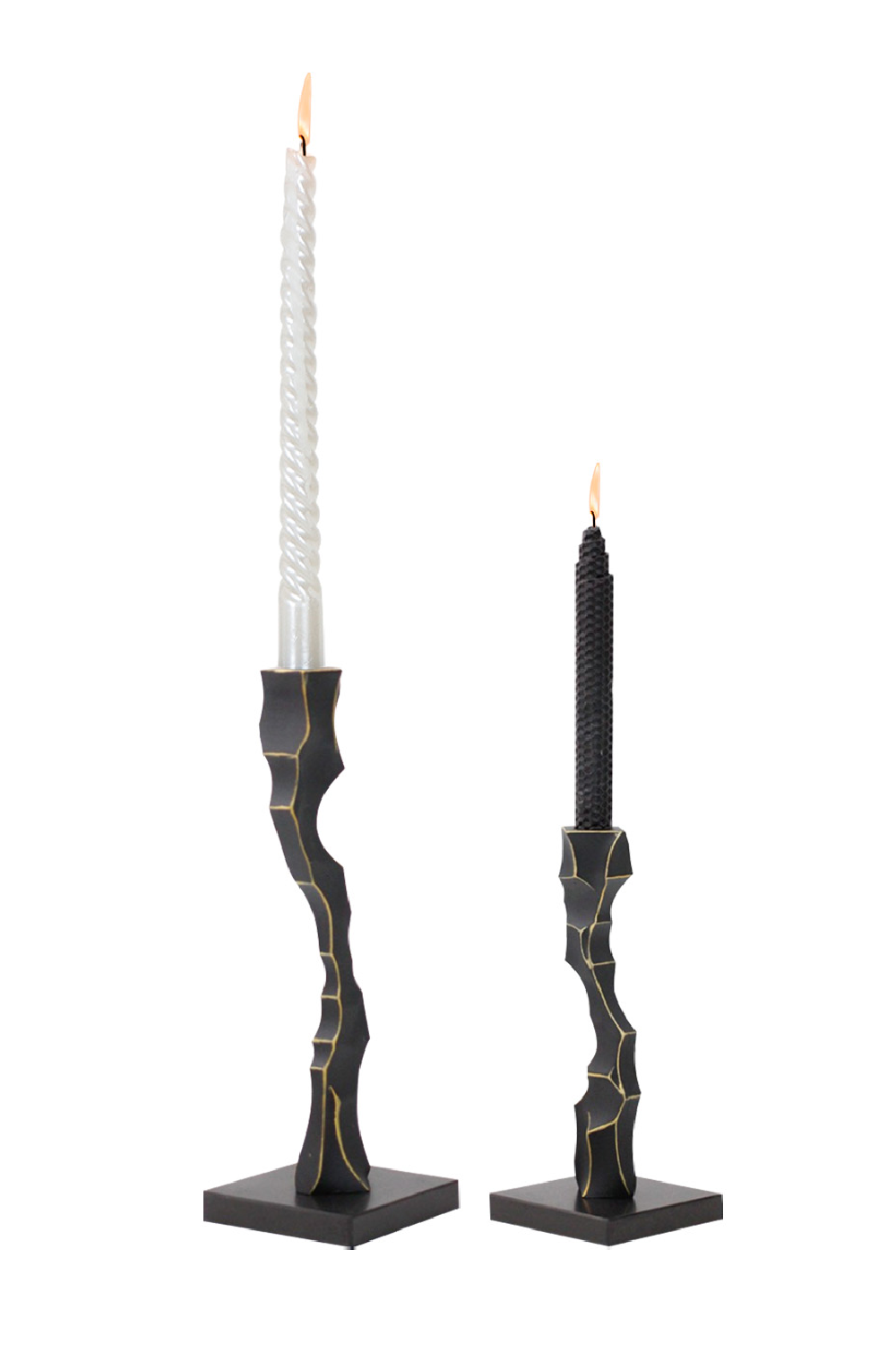 Black Marble Sculptural Candlestick | Liang & Eimil Storm | Oroa.com