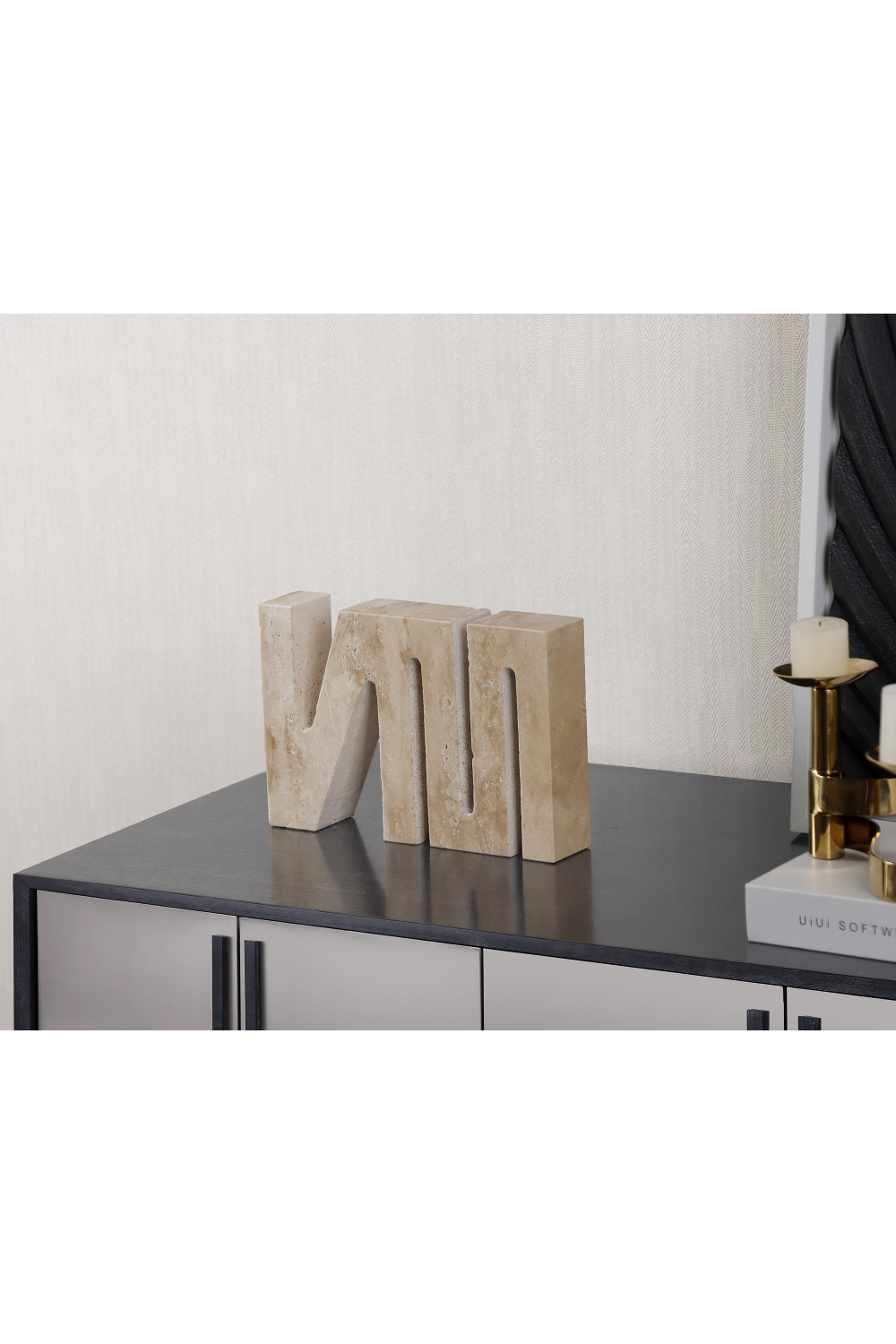 Beige Travertine Carved Sculpture | Liang & Eimil Emanden | Oroa.com 