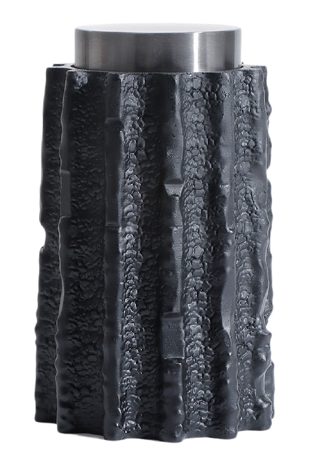 Black Textured Tube Jar | Liang & Eimil Meteorite | Oroa.com