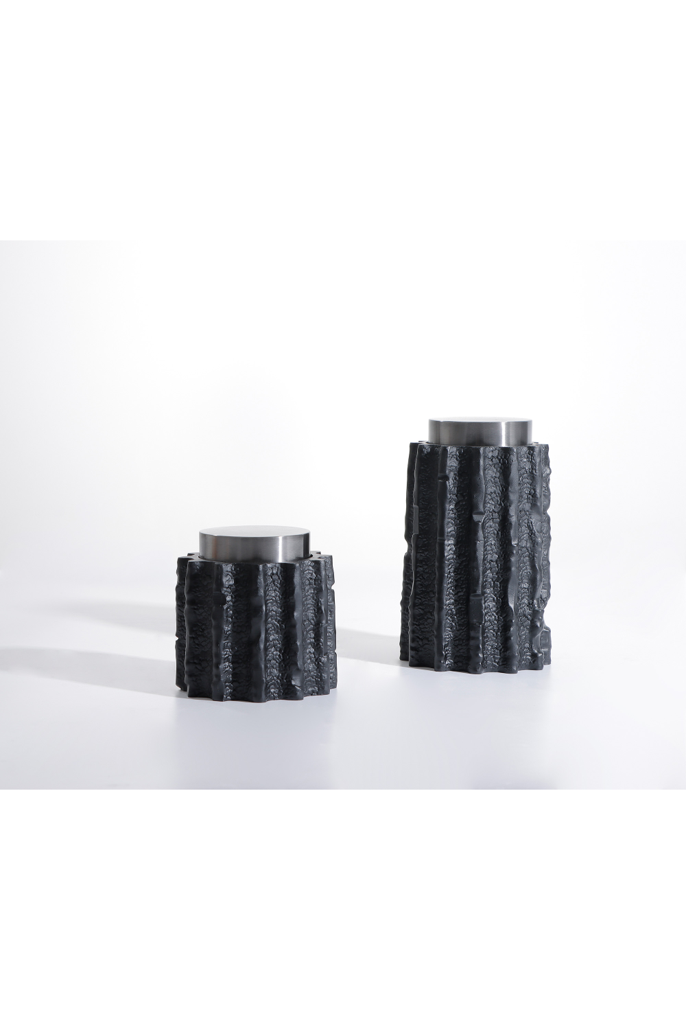 Black Textured Tube Jar | Liang & Eimil Meteorite | Oroa.com