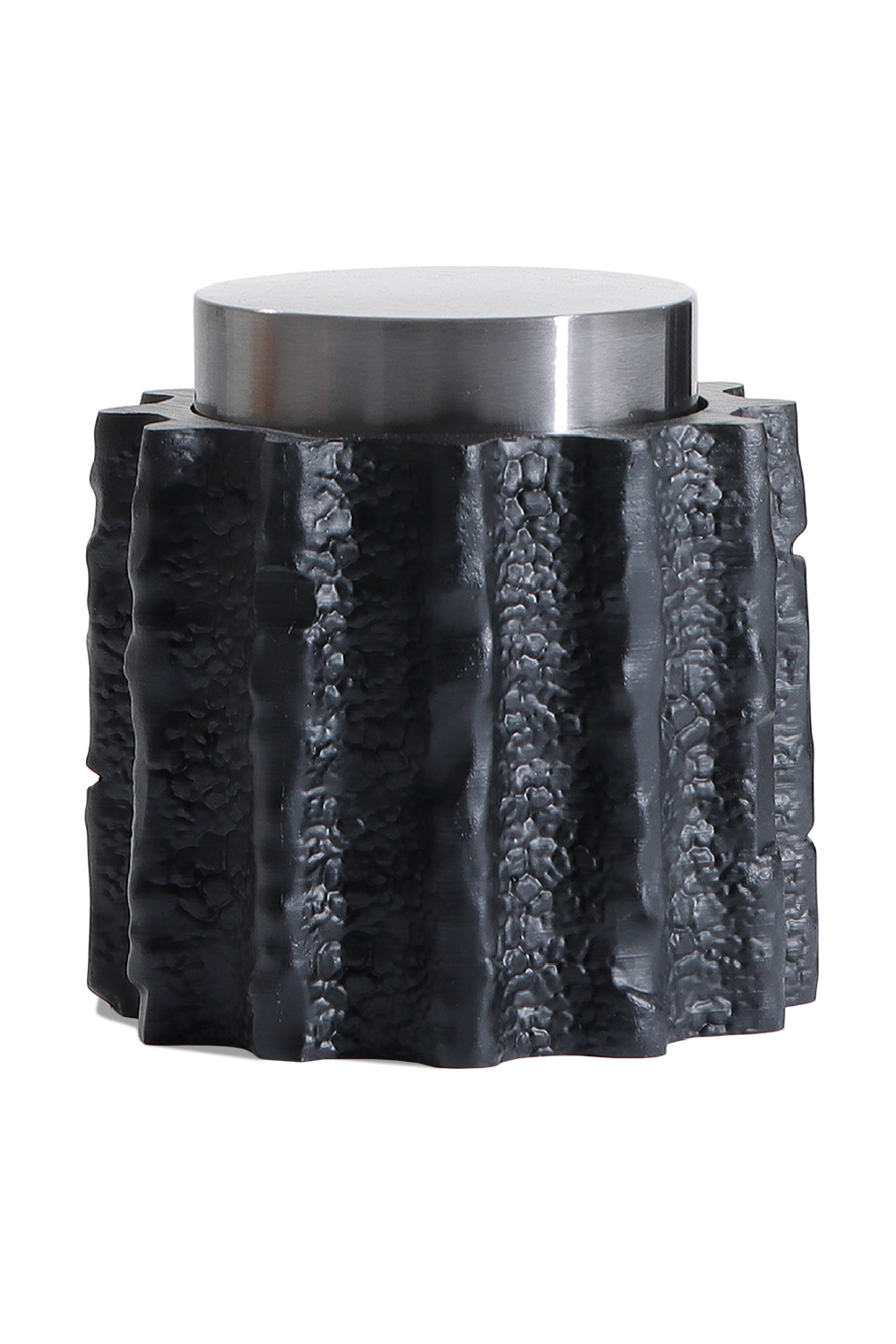 Black Textured Tube Jar | Liang & Eimil Meteorite | Oroa.com