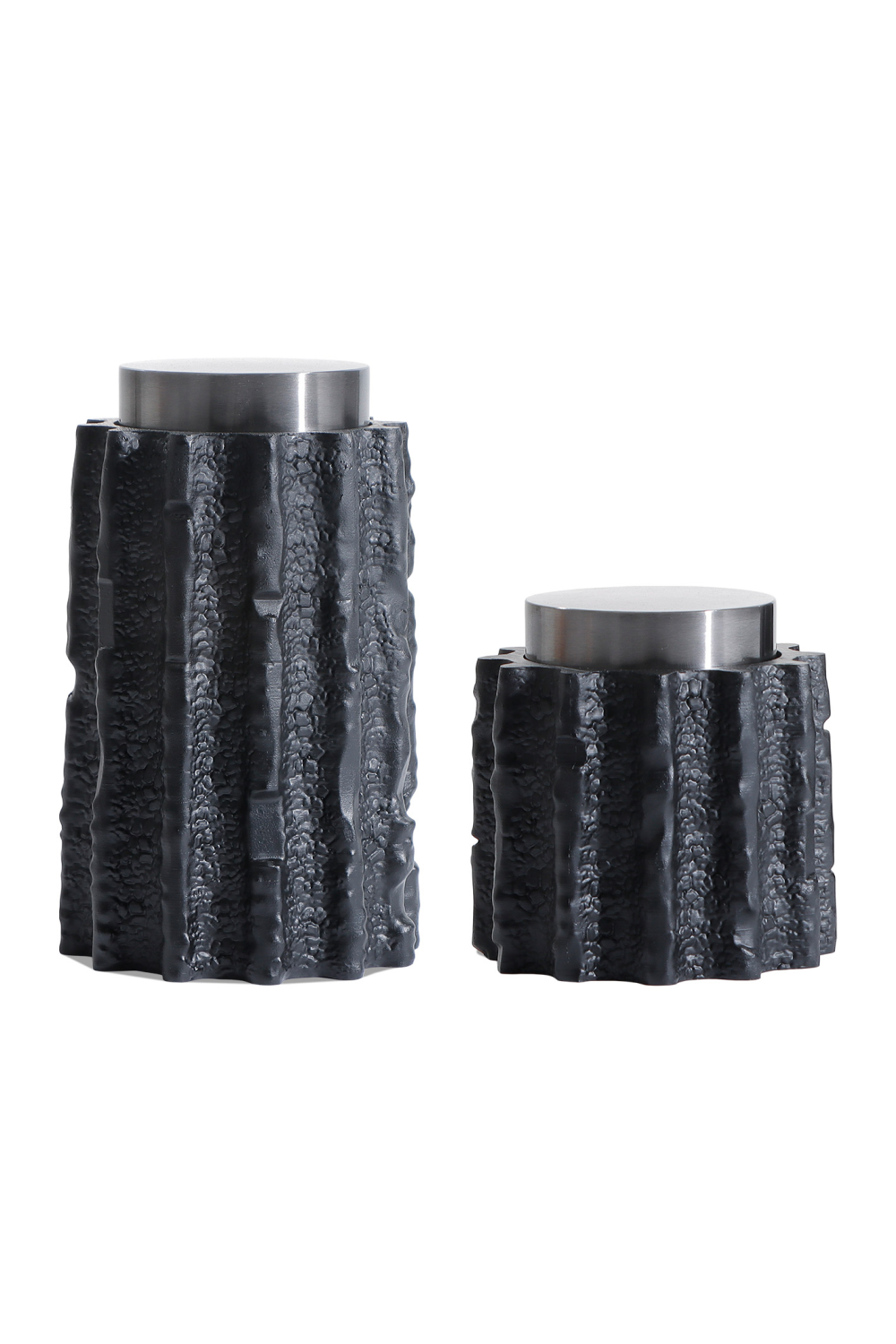 Black Textured Tube Jar | Liang & Eimil Meteorite | Oroa.com