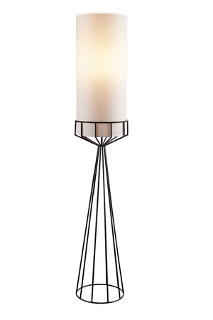 White Linen Tubular Floor Lamp | Liang & Eimil Faro | Oroa.com