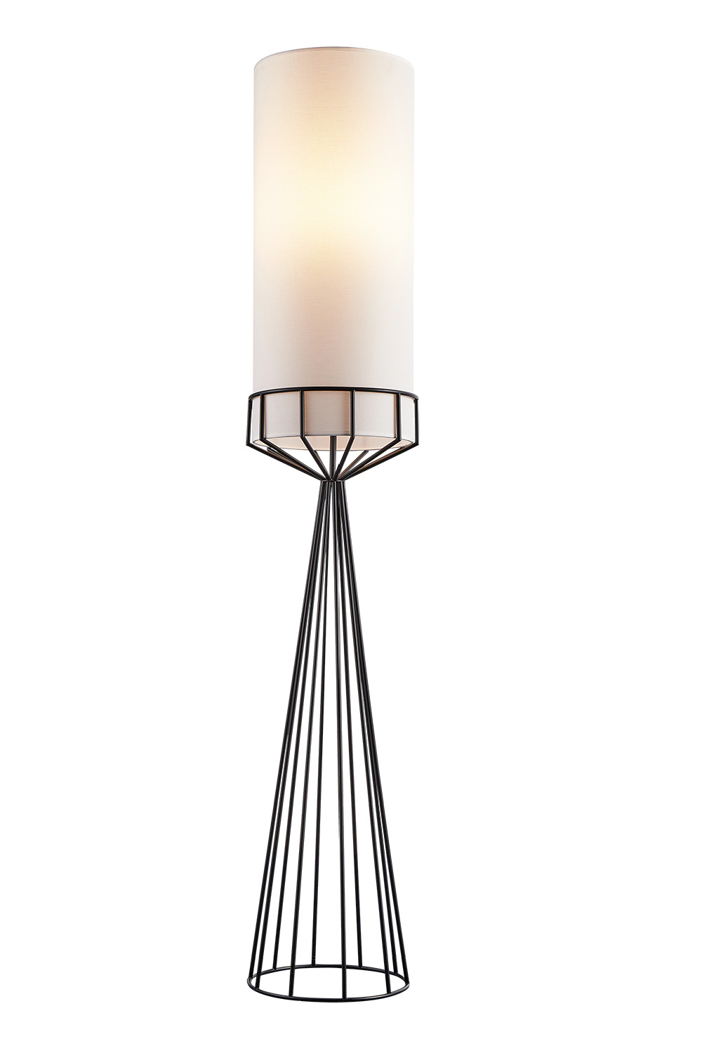 White Linen Tubular Floor Lamp | Liang & Eimil Faro | Oroa.com