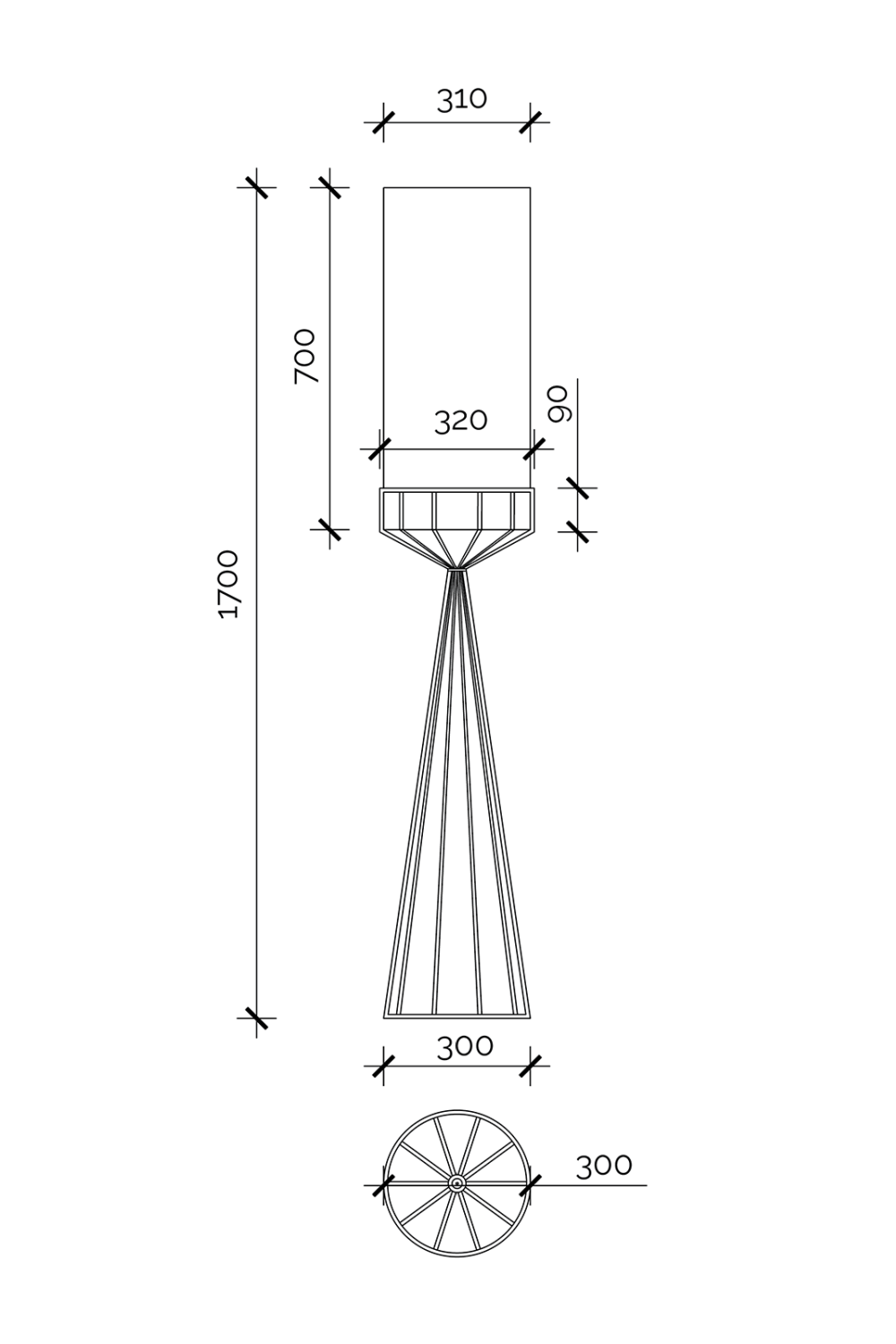 White Linen Tubular Floor Lamp | Liang & Eimil Faro | Oroa.com