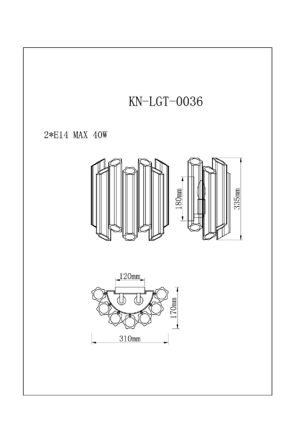 Tubular Crystal Glass Wall Light | Liang & Eimil Quartz | Oroa.com