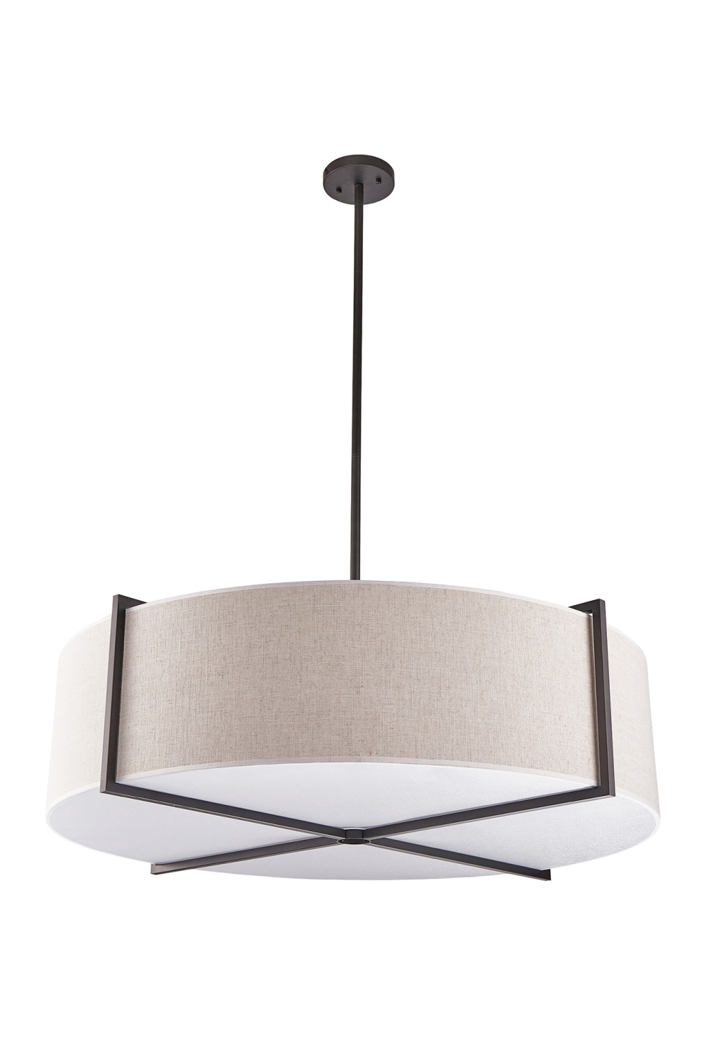 Beige Linen Drum Pendant Lamp L | Liang & Eimil Sanderson | Oroa.com