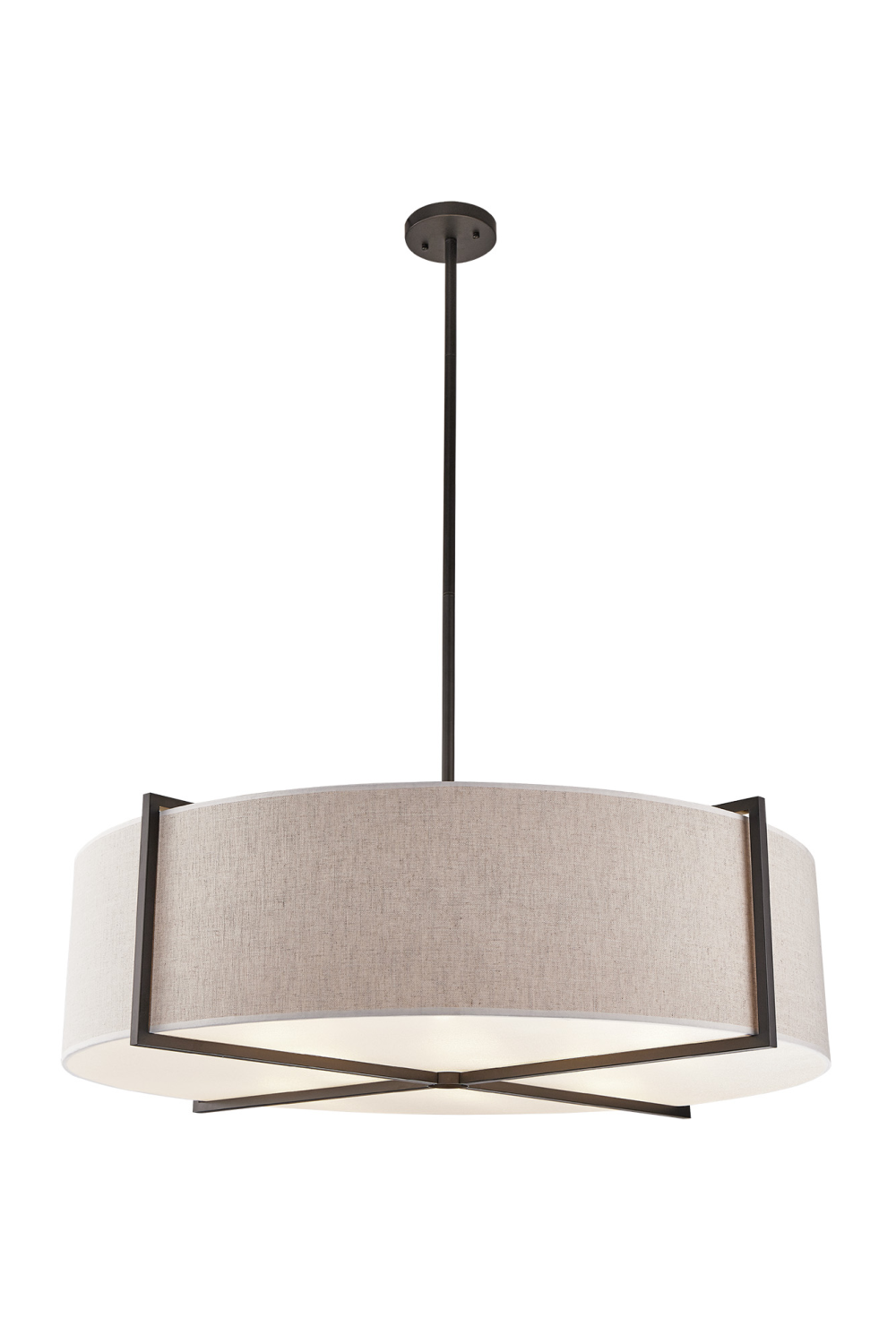 Beige Linen Drum Pendant Lamp L | Liang & Eimil Sanderson | Oroa.com