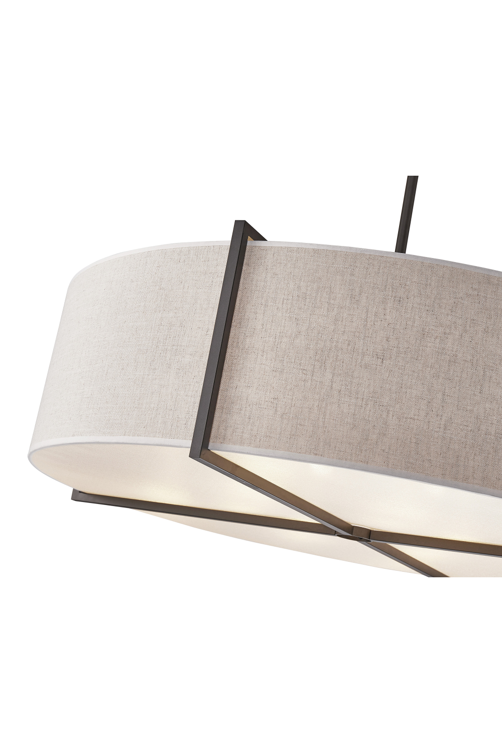 Beige Linen Drum Pendant Lamp L | Liang & Eimil Sanderson | Oroa.com