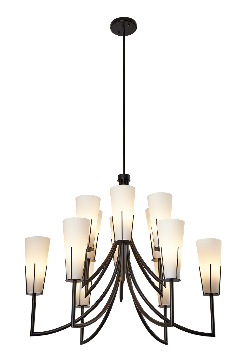 White Conical Glass Chandelier | Liang & Eimil Magestic  | Oroa.com