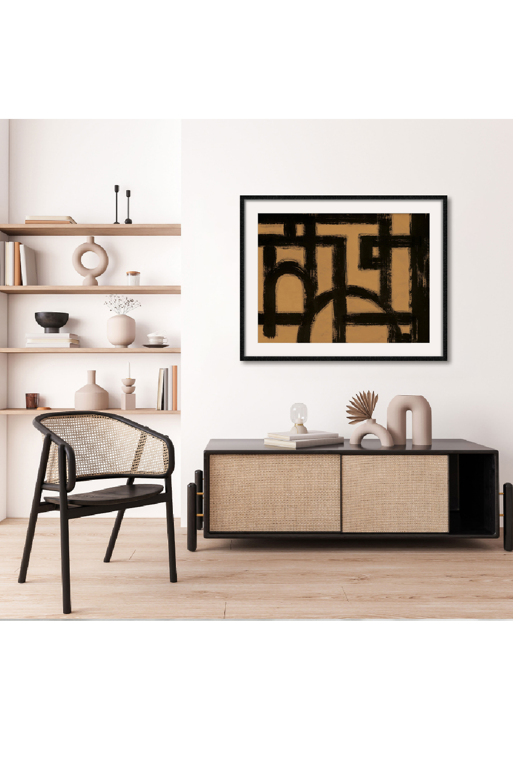 Black And Tan Abstract Artwork | Liang & Eimil Rune | OROA.com