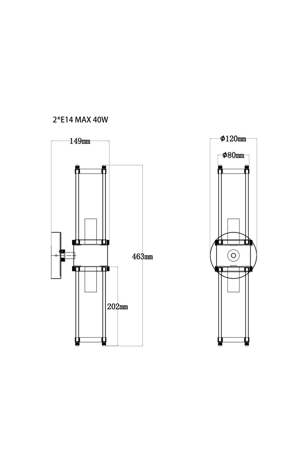 Cylindrical Glass Wall Lamp | Liang & Eimil Preston | Oroa.com