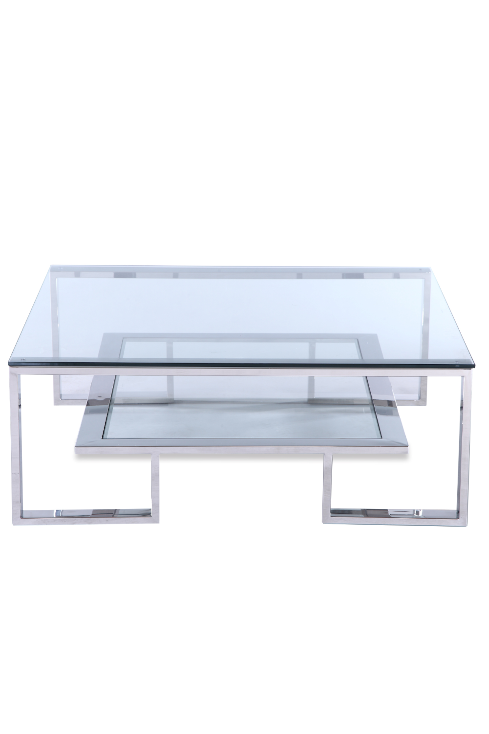 Silver 2-Tier Glass Coffee Table | Liang & Eimil Mayfair | Oroatrade.com