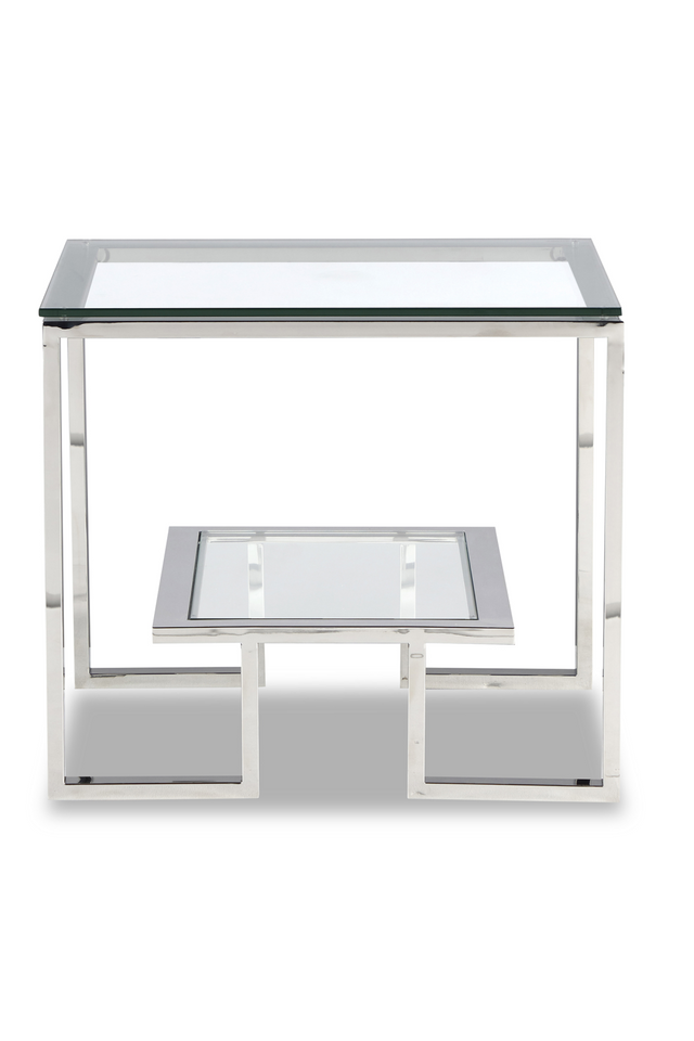 Glass Silver Frame Side Table | Liang & Eimil Mayfair | Oroa.com