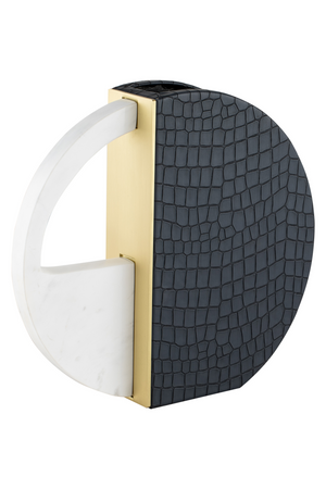 Black Leather and Marble Vase | Liang & Eimil Kalahari | Oroa.com