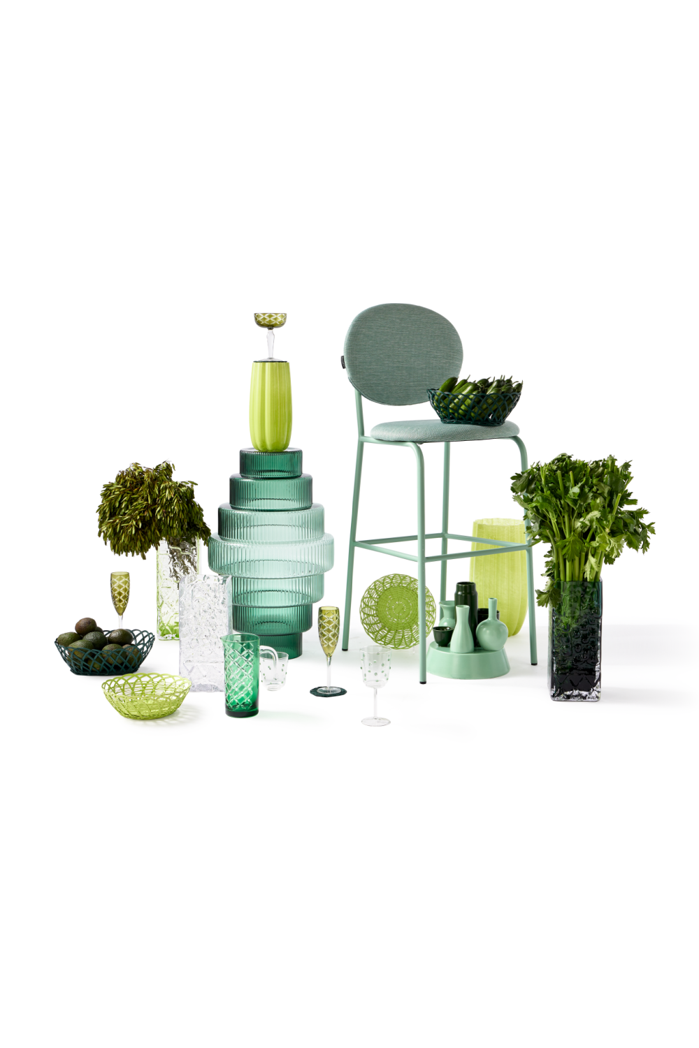 Olive Green Glass Vase L | Pols Potten Melon | Oroa.com