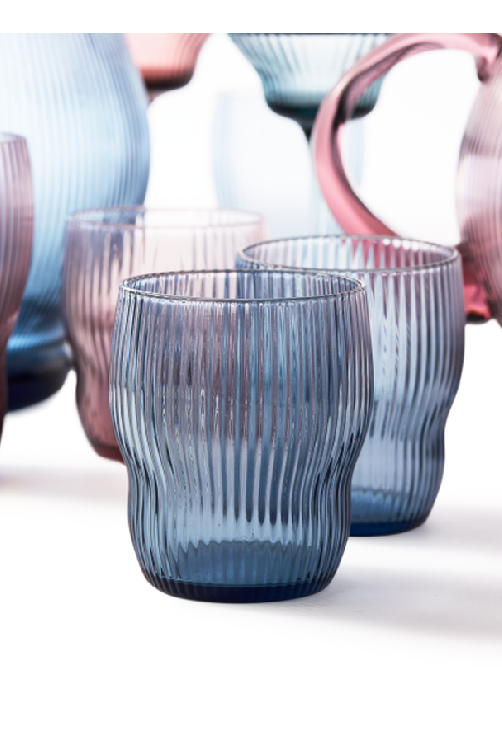 Blue Ridged Glass Longdrinks | Pols Potten Pum | Oroa.com