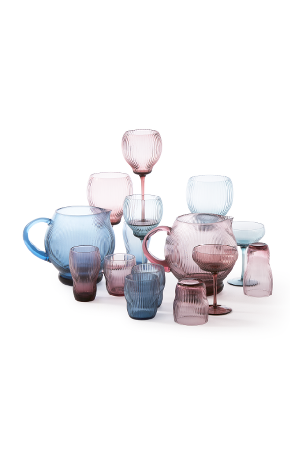 Blue Ridged Glass Pitcher | Pols Potten Pum | Oroa.com