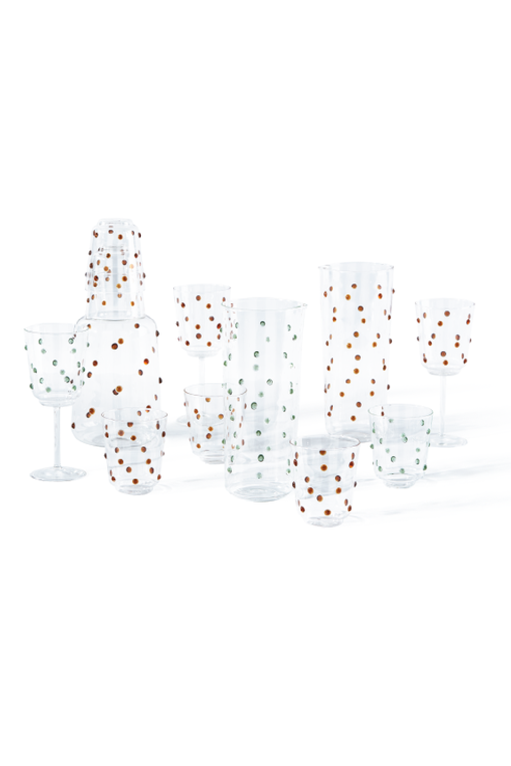 Green Dotted Glass Tumbler | Pols Potten Nob | Oroa.com