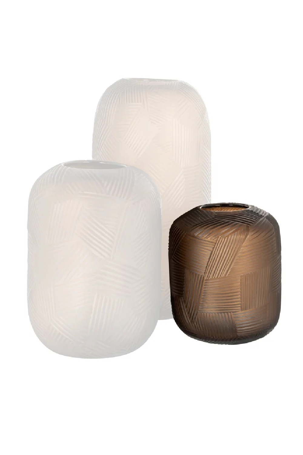 Amber Glass Ridged Vase | OROA Lea | Oroa.com