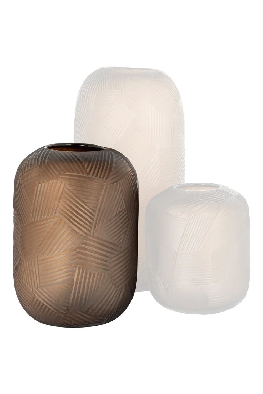 Amber Glass Ridged Vase | OROA Lea | Oroa.com